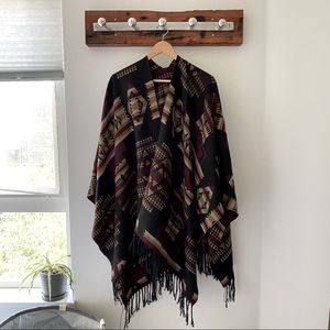 Printed Poncho Scarf Wrap